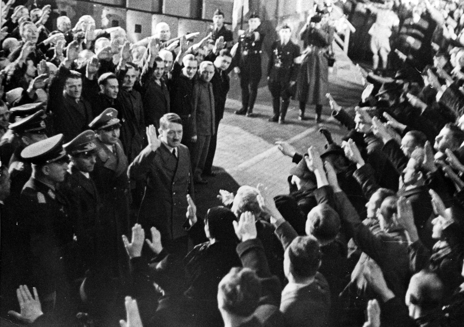 Adolf Hitler meets the Krupp factory workers